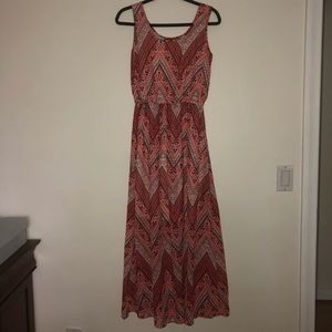 Orange Printed Maxi Dress